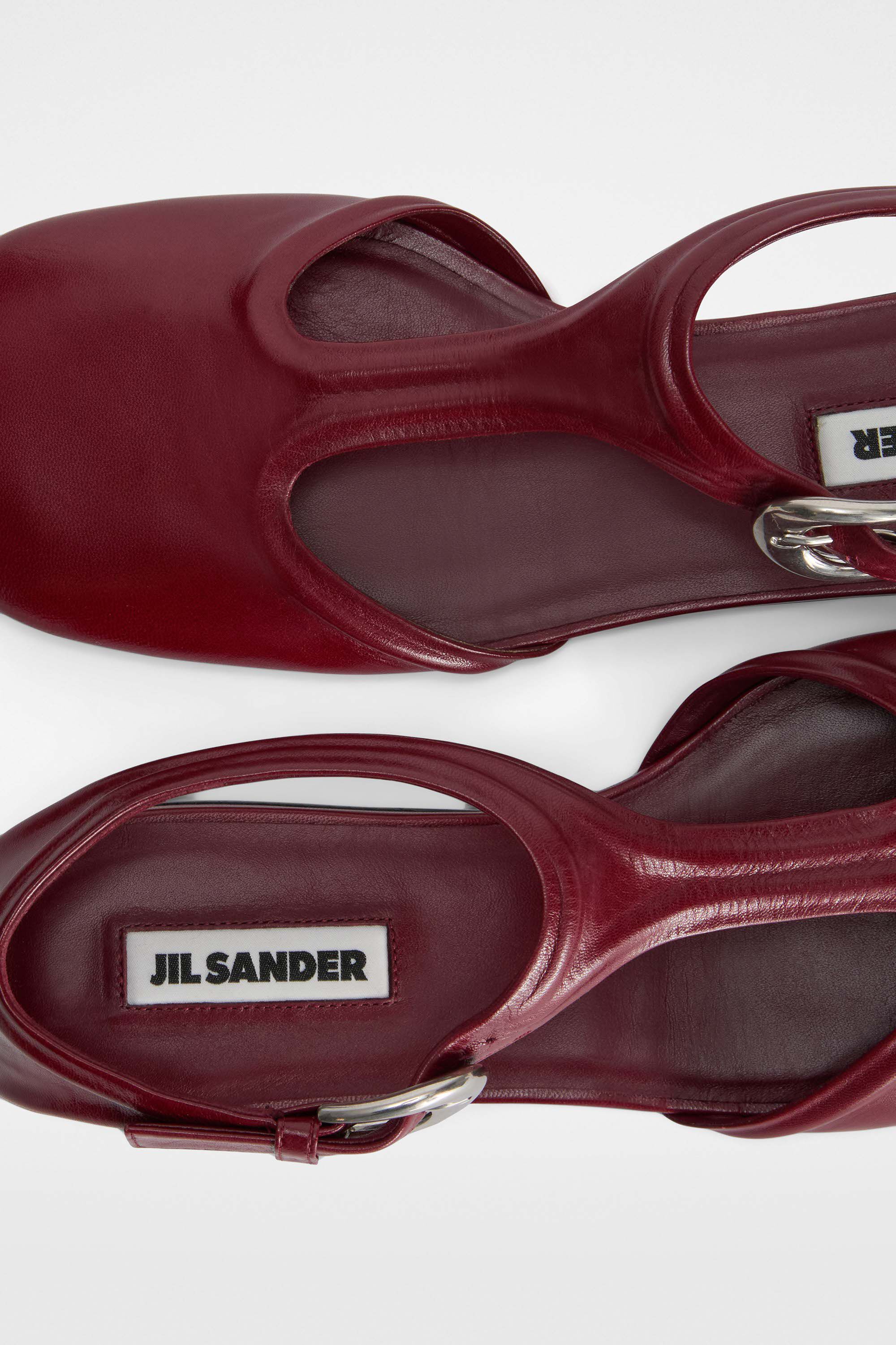 JIL SANDER すすみ ジルサンダー パデットレザートングサンダル 38