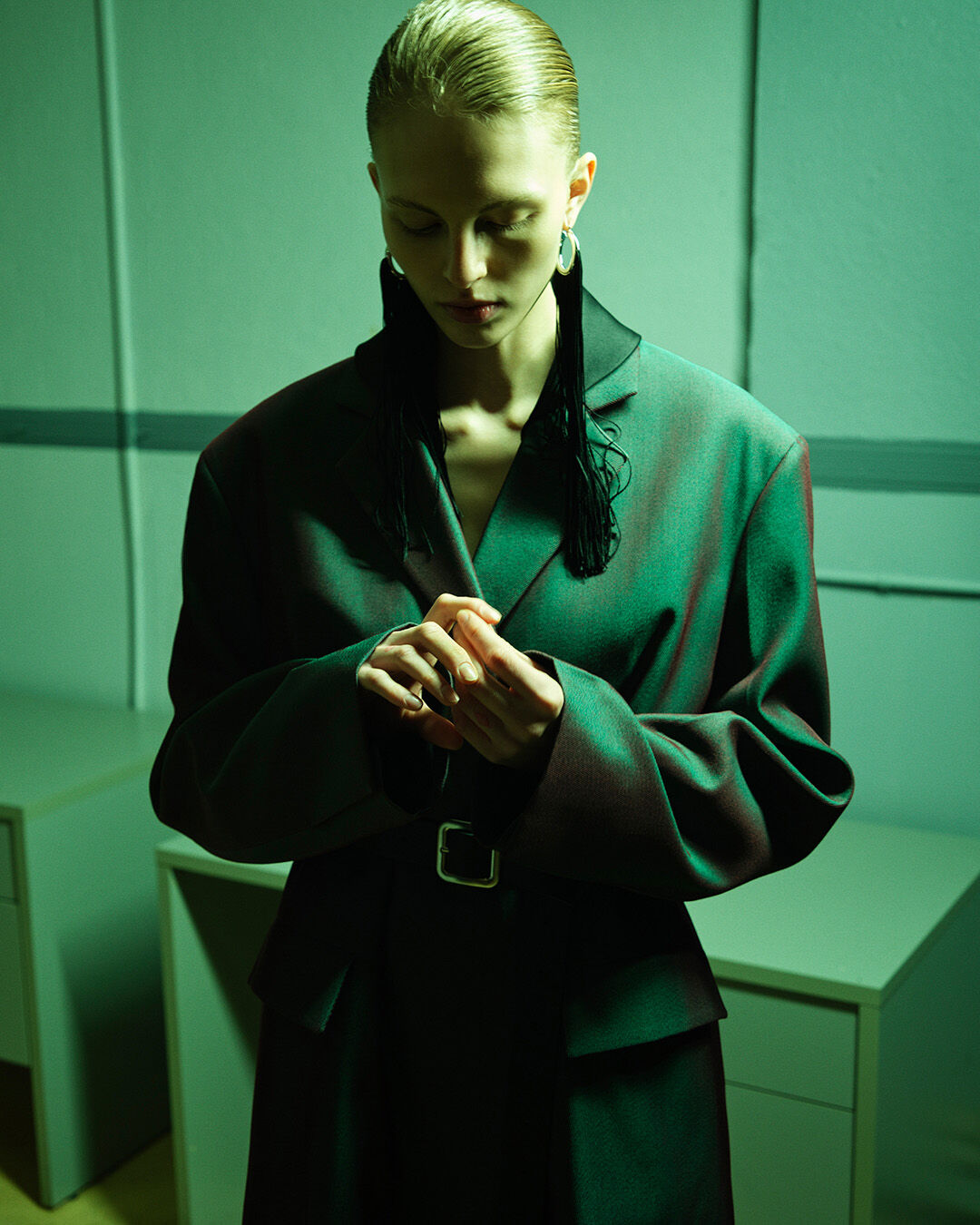 極美品▽JIL SANDER ジルサンダー 21AW JSMT431001 ウール レーヨン  