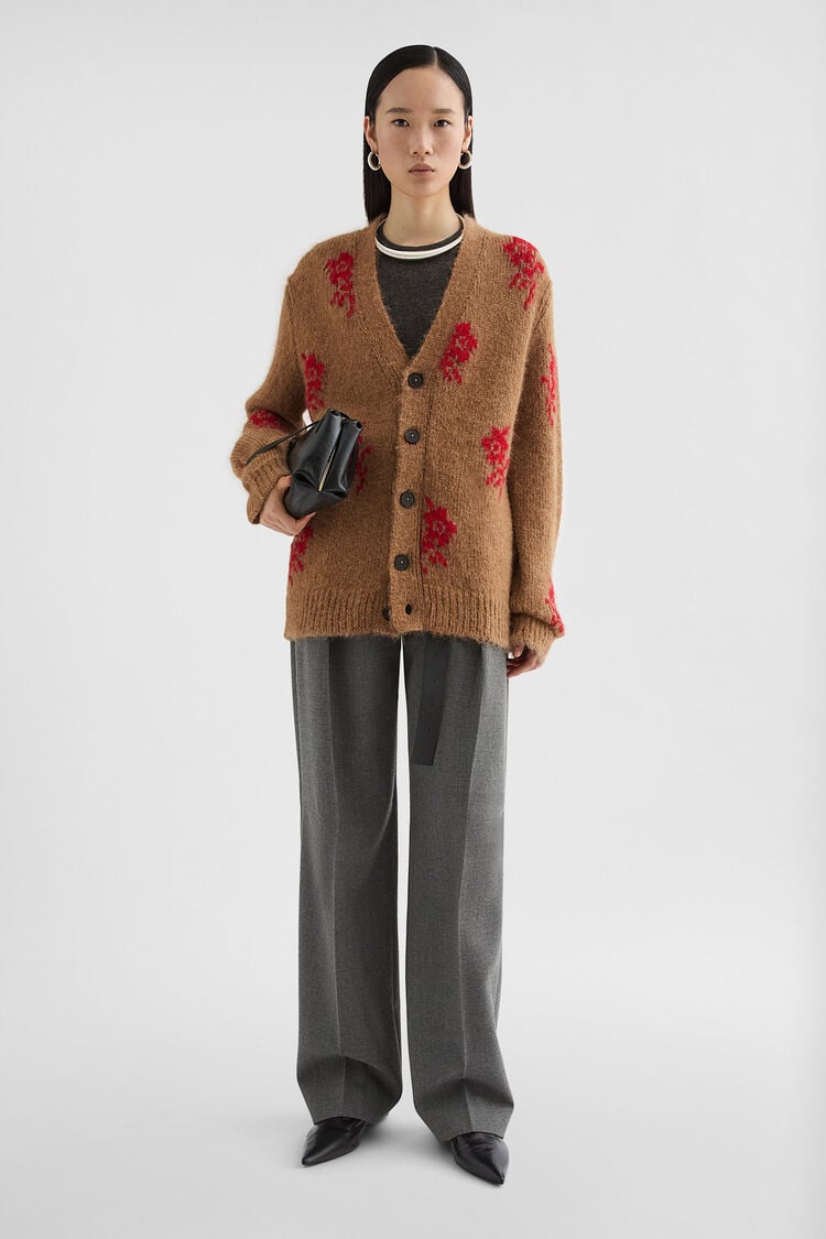 Wool Blend V-Neck Cardigan - Cardigans Wool Blend V-Neck Cardigan - Cardigans - Image 1