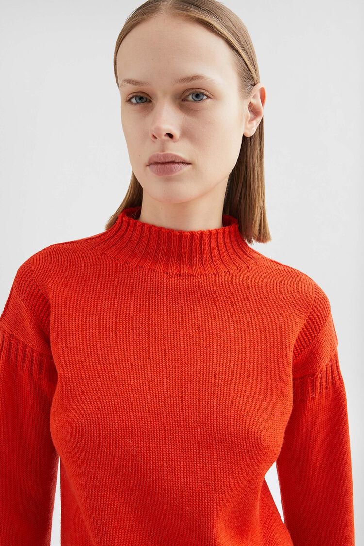 Wool Mock-Neck Sweater - Sweaters Wool Mock-Neck Sweater - Sweaters - Image 3