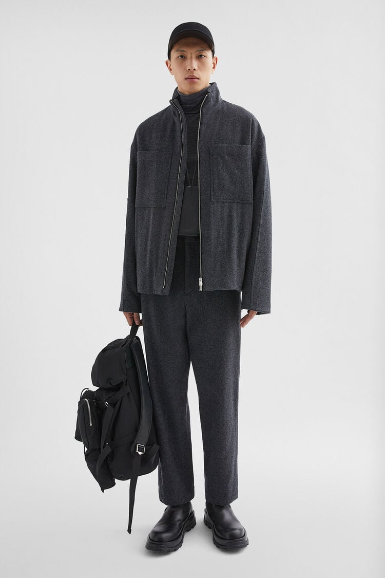 Wool Flannel Tapered Trousers - Trousers Wool Flannel Tapered Trousers - Trousers - Image 1