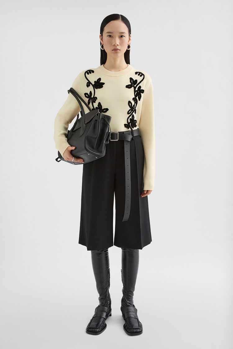 Wool Embroidered Sweater - Knitwear Wool Embroidered Sweater - Knitwear - Image 1