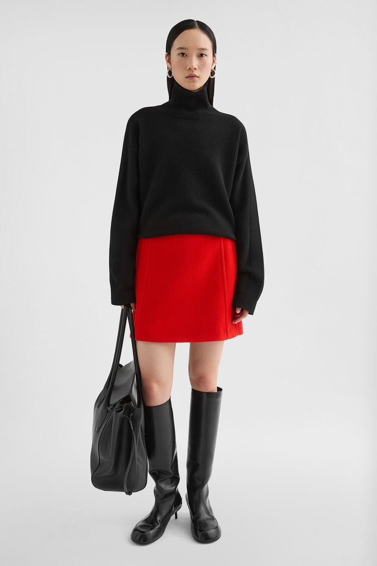 Wool Blend High-Neck Sweater - Knitwear Wool Blend High-Neck Sweater - Knitwear - Image 1