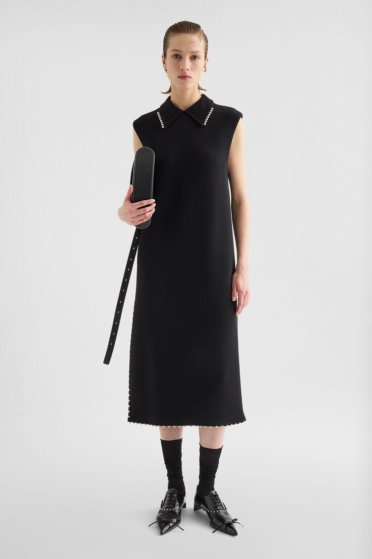 Wool Crêpe Shirt Dress - Dresses Wool Crêpe Shirt Dress - Dresses - Image 1