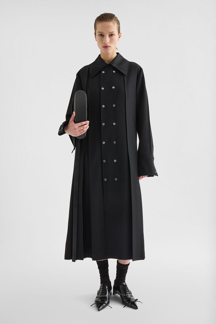 Hemdkleid aus Woll-Gabardine - Kleider Hemdkleid aus Woll-Gabardine - Kleider - Image 1