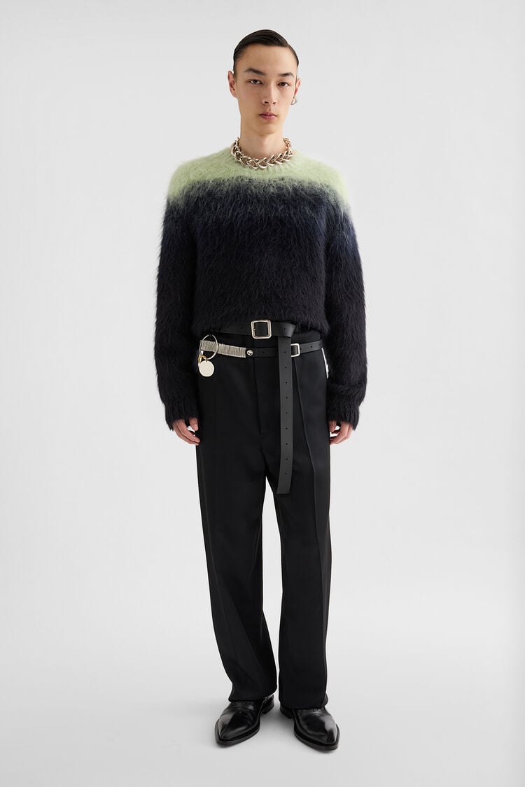 Mohair Jacquard Crew-Neck Sweater - Knitwear Mohair Jacquard Crew-Neck Sweater - Knitwear - Image 1