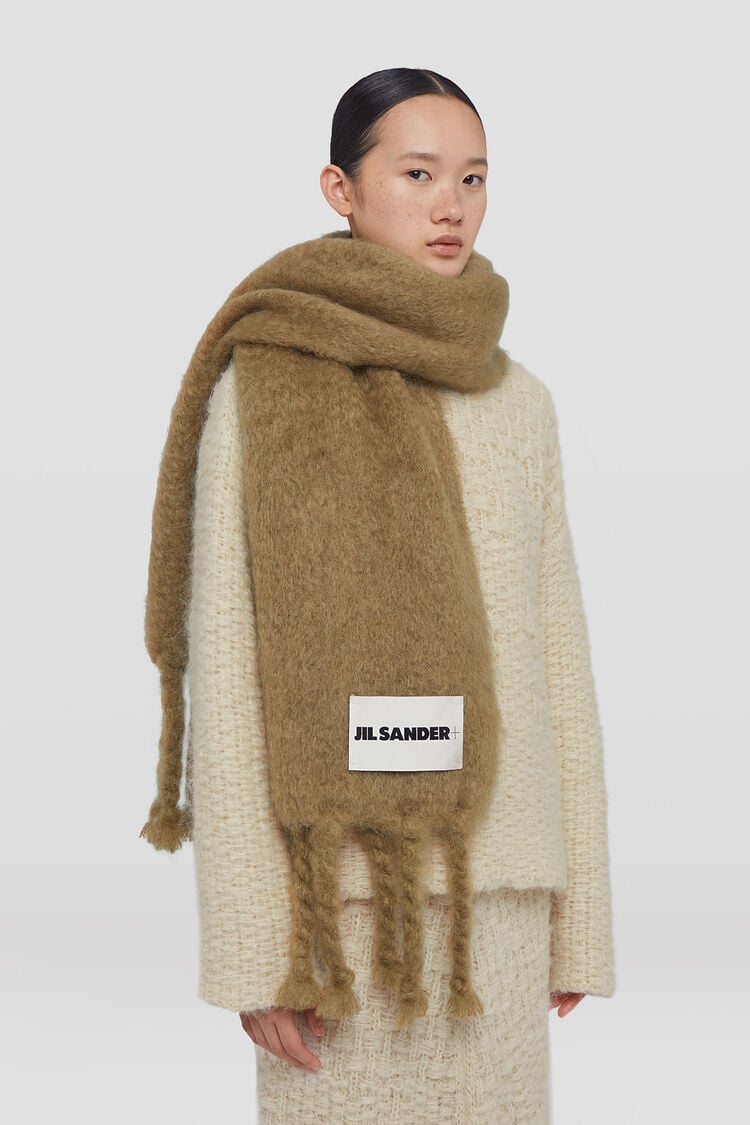 Wide Wool Blend Scarf - Scarves Wide Wool Blend Scarf - Scarves - Image 2