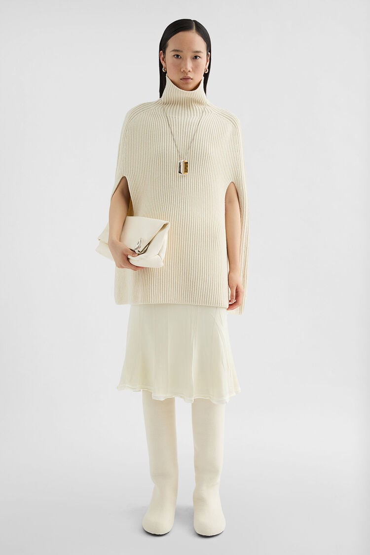 Midweight Wool High-Neck Cape - Sweaters Midweight Wool High-Neck Cape - Sweaters - Image 1