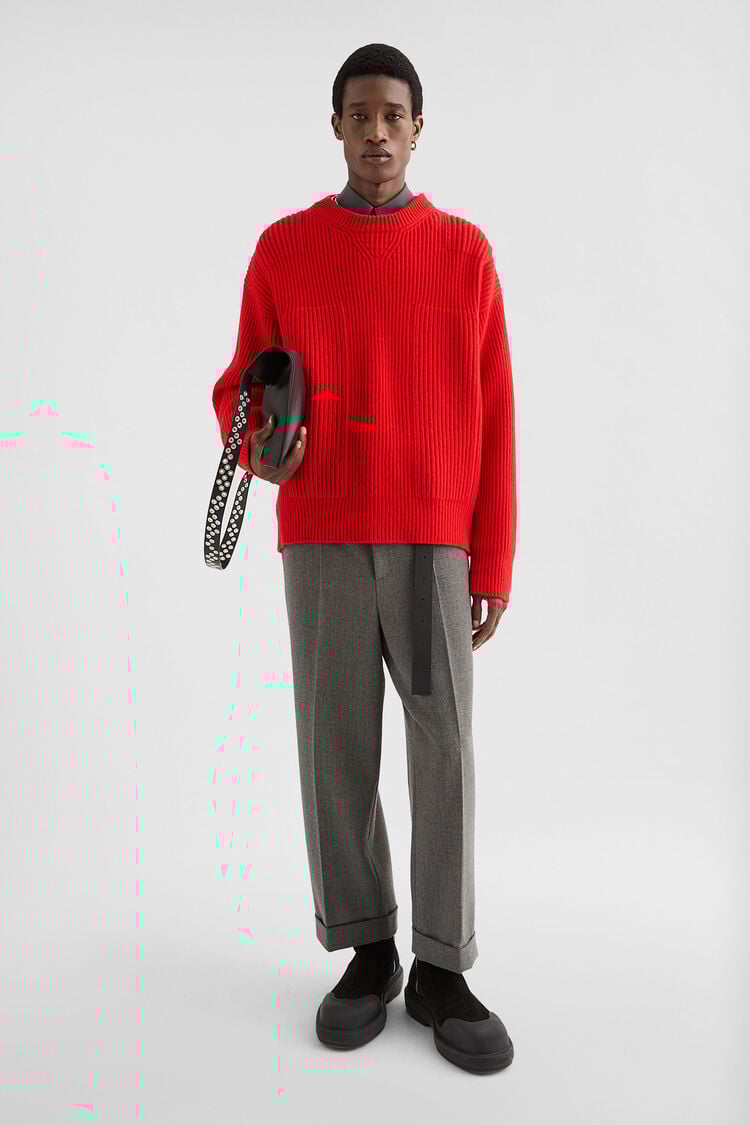 Wool Crew-Neck Sweater - Sweaters Wool Crew-Neck Sweater - Sweaters - Image 1