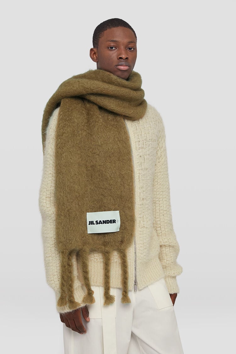 Wide Wool Blend Scarf - Scarves Wide Wool Blend Scarf - Scarves - Image 3