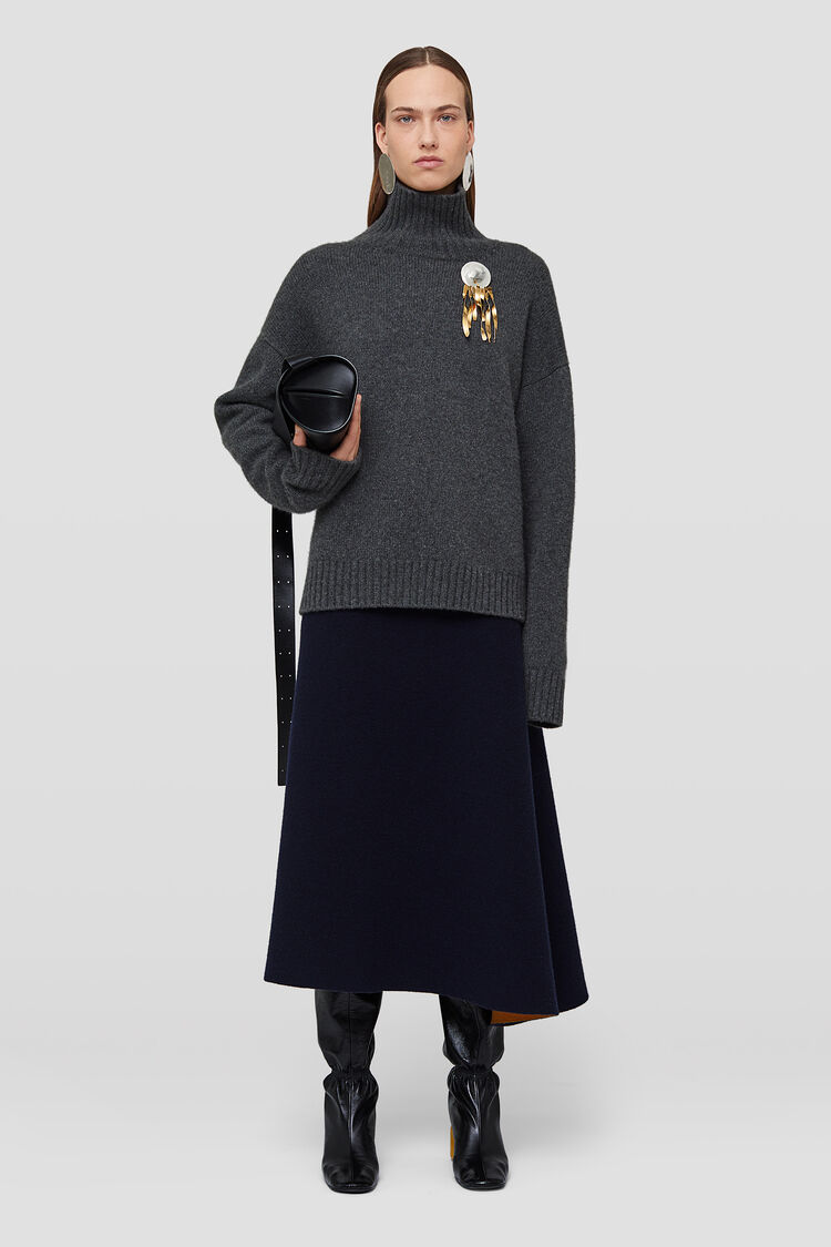Cashmere Blend High-Neck Sweater - Knitwear Cashmere Blend High-Neck Sweater - Knitwear - Image 1