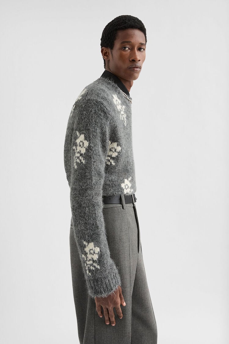 Pullover mit Rundhalsausschnitt aus Wollmischung - Strick Pullover mit Rundhalsausschnitt aus Wollmischung - Strick - Image 2