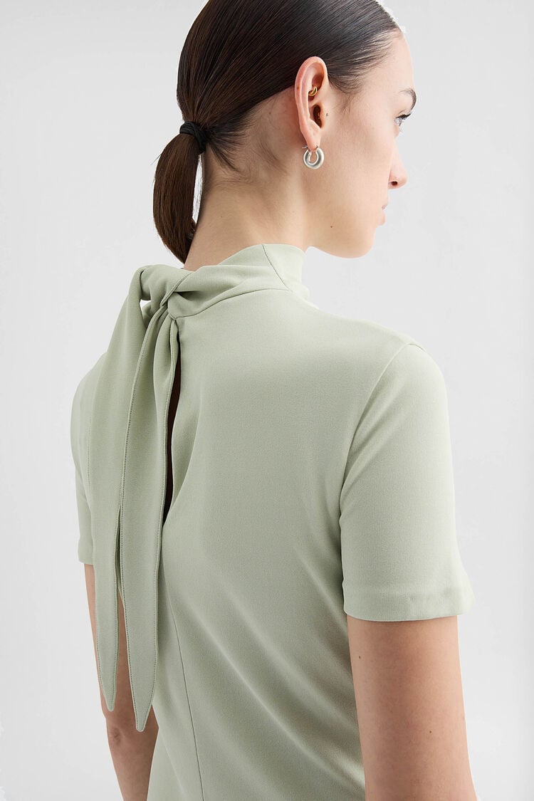 Fluid Viscose High-Neck Dress - Dresses Fluid Viscose High-Neck Dress - Dresses - Image 3