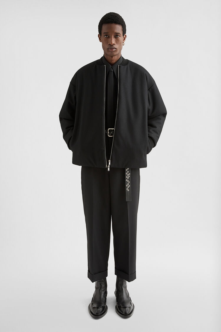 Wool Melton Padded Bomber Jacket - Jackets Wool Melton Padded Bomber Jacket - Jackets - Image 1
