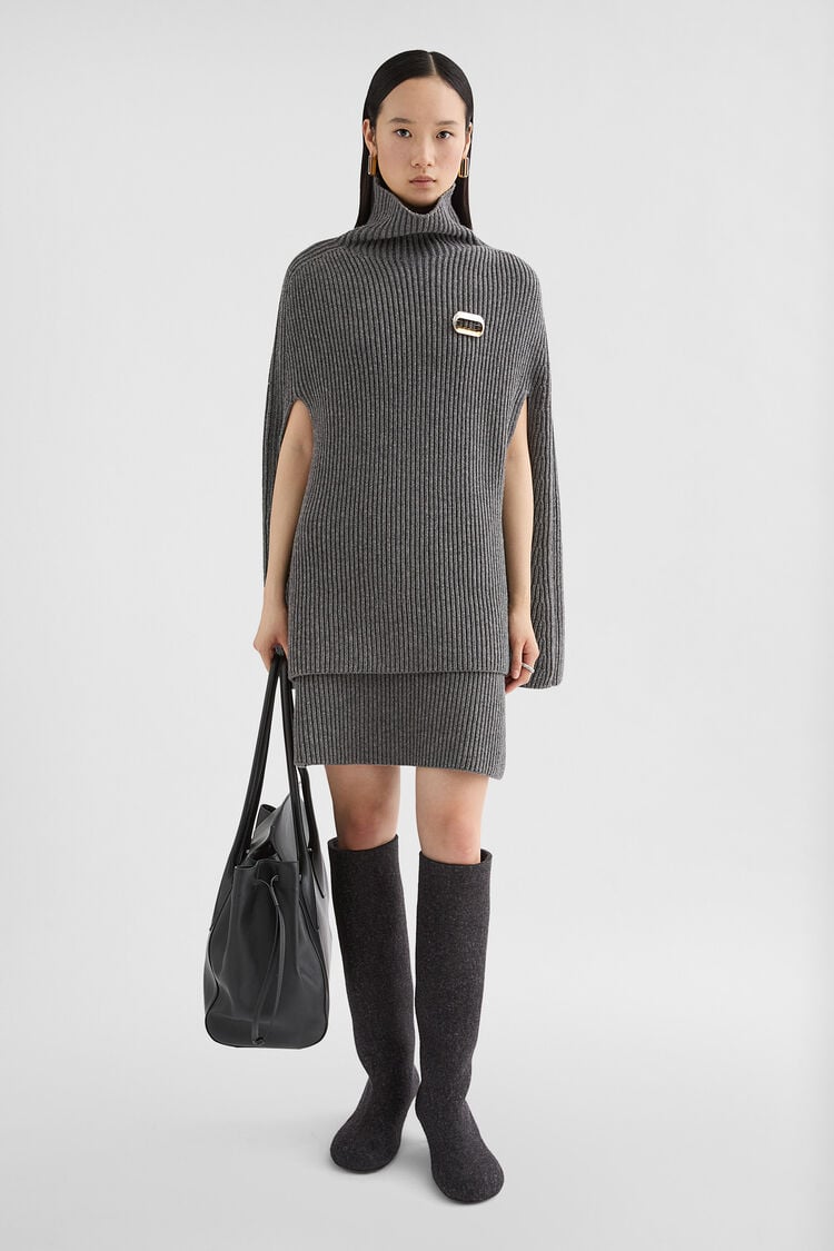 Wool Knit Mini Skirt - Skirts Wool Knit Mini Skirt - Skirts - Image 1