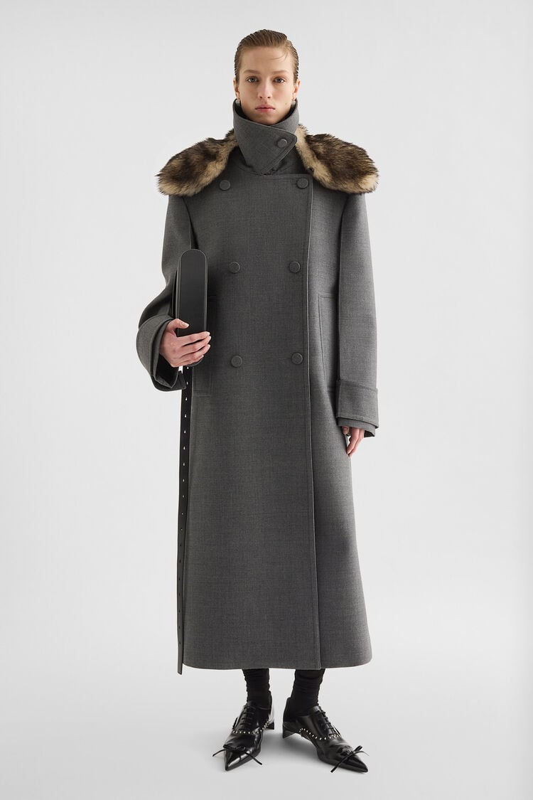 Wool Gabardine Coat - Coats Wool Gabardine Coat - Coats - Image 1