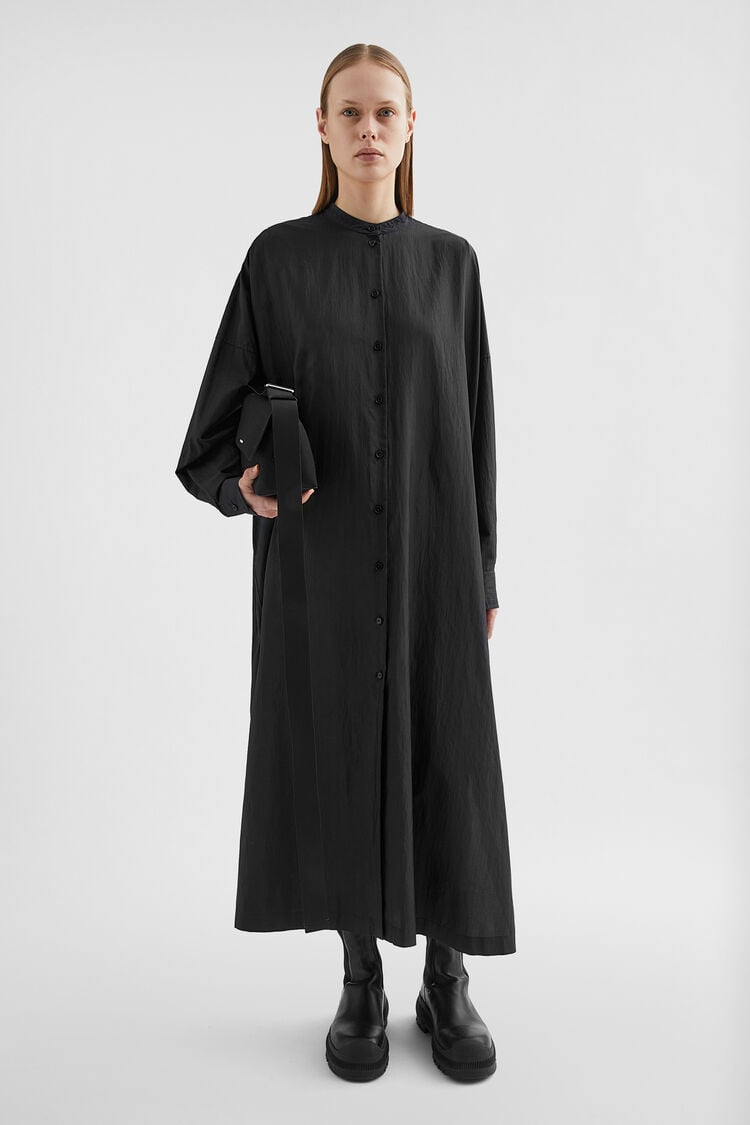 Robe-chemise en soie mélangée - Robes Robe-chemise en soie mélangée - Robes - Image 1