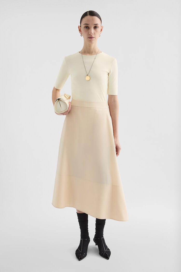 Lightweight Wool Gabardine Asymmetrical Skirt - Skirts Lightweight Wool Gabardine Asymmetrical Skirt - Skirts - Image 1