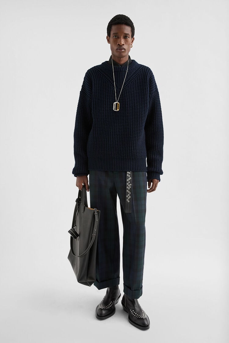 Wool Crew-Neck Sweater - Knitwear Wool Crew-Neck Sweater - Knitwear - Image 1