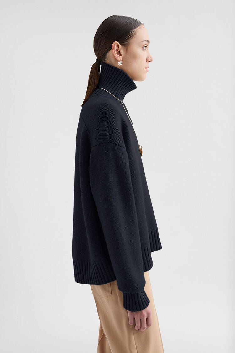 Cashmere Blend High-Neck Sweater - Sweaters Cashmere Blend High-Neck Sweater - Sweaters - Image 2