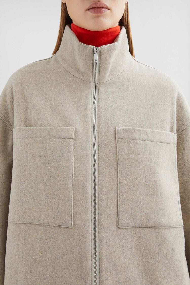 Felt Wool Padded Blouson - Jackets Felt Wool Padded Blouson - Jackets - Image 3
