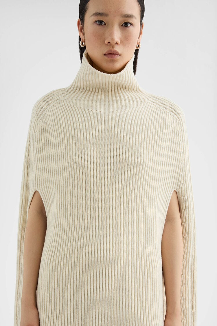Midweight Wool High-Neck Cape - Sweaters Midweight Wool High-Neck Cape - Sweaters - Image 3