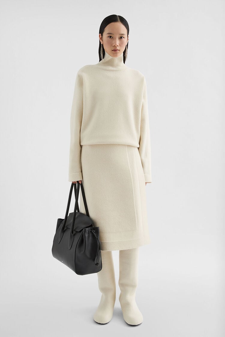 Wool Blend High-Neck Sweater - Sweaters Wool Blend High-Neck Sweater - Sweaters - Image 1