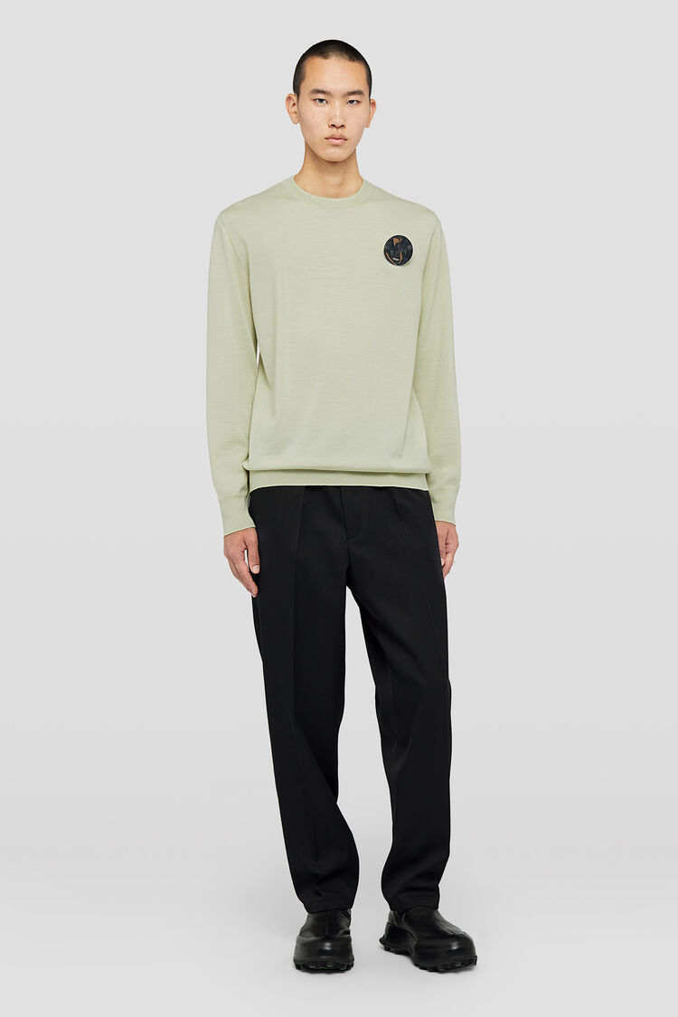 Lightweight Wool Crew-Neck Sweater - Sweaters Lightweight Wool Crew-Neck Sweater - Sweaters - Image 1
