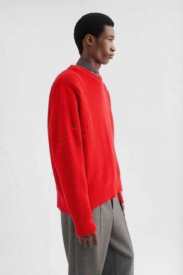 Wool Crew-Neck Sweater - Sweaters Wool Crew-Neck Sweater - Sweaters - Image 2