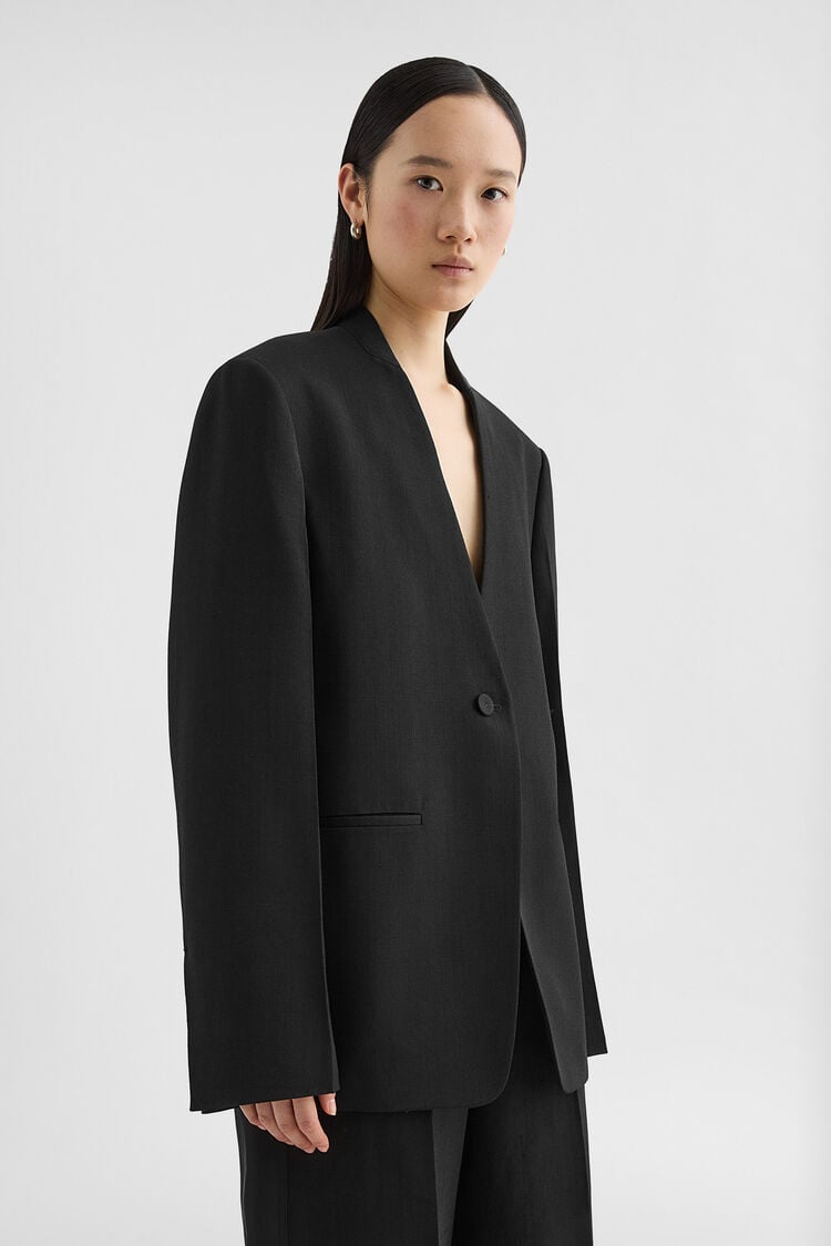 Silk Blend Tailored Jacket - Jackets Silk Blend Tailored Jacket - Jackets - Image 5