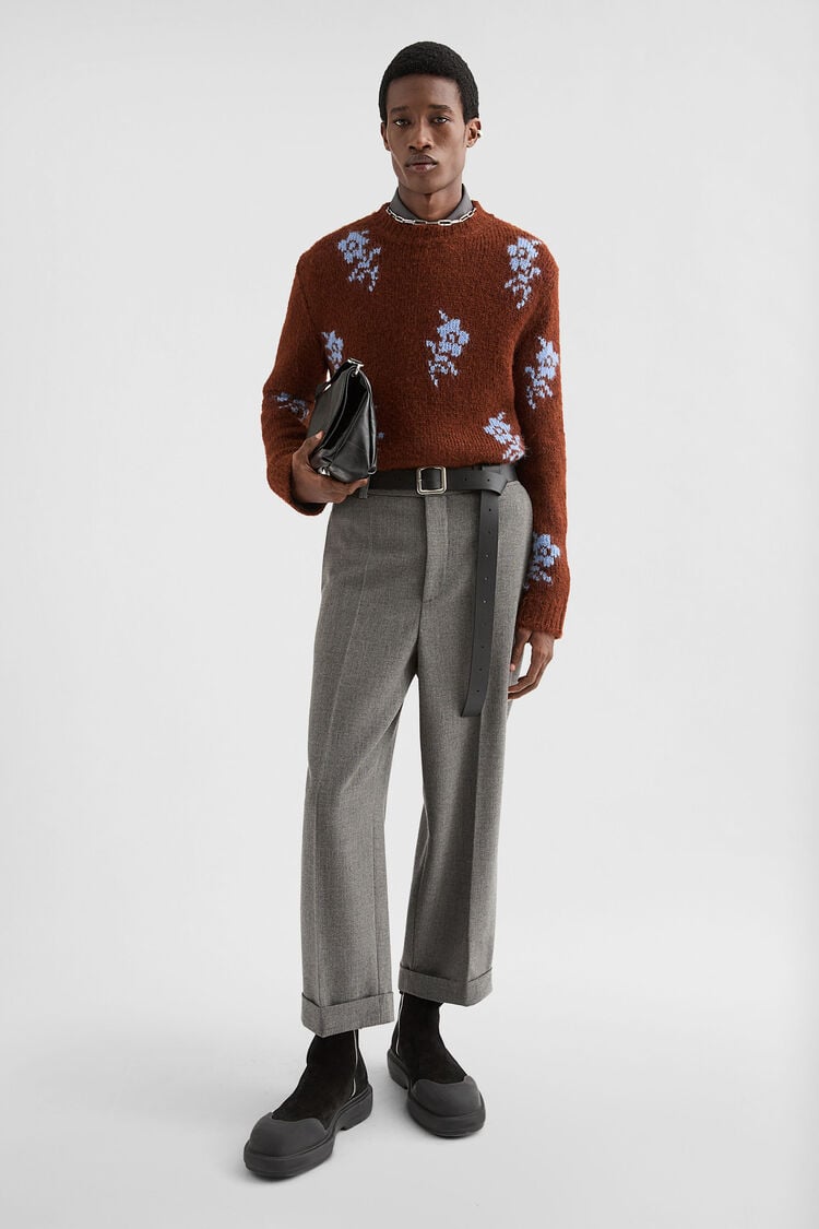 Wool Blend Crew-Neck Sweater - Knitwear Wool Blend Crew-Neck Sweater - Knitwear - Image 1