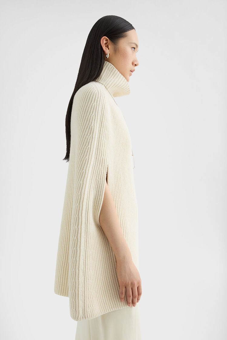 Midweight Wool High-Neck Cape - Sweaters Midweight Wool High-Neck Cape - Sweaters - Image 2