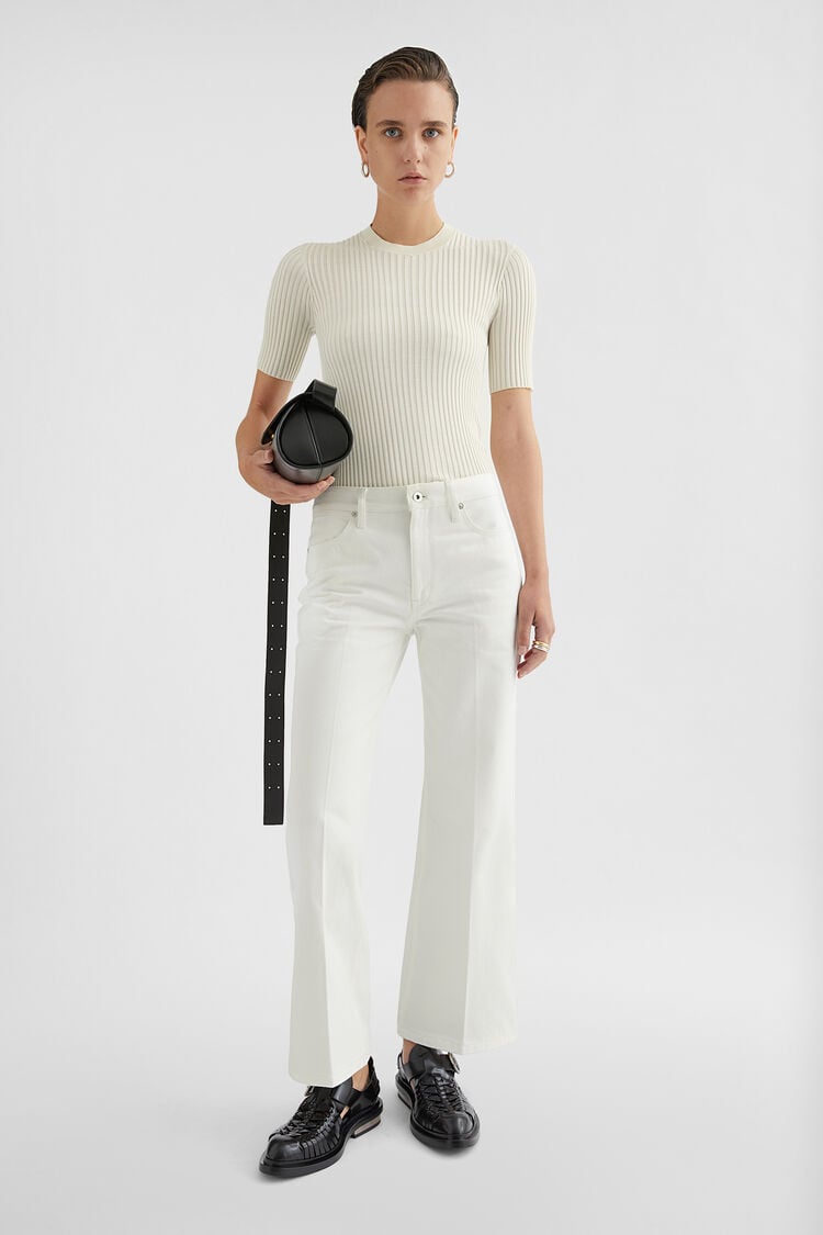 Flared Denim Trousers - Trousers Flared Denim Trousers - Trousers - Image 1