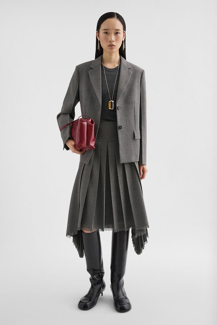 Jupe plissée en toile de laine - Jupes Jupe plissée en toile de laine - Jupes - Image 1