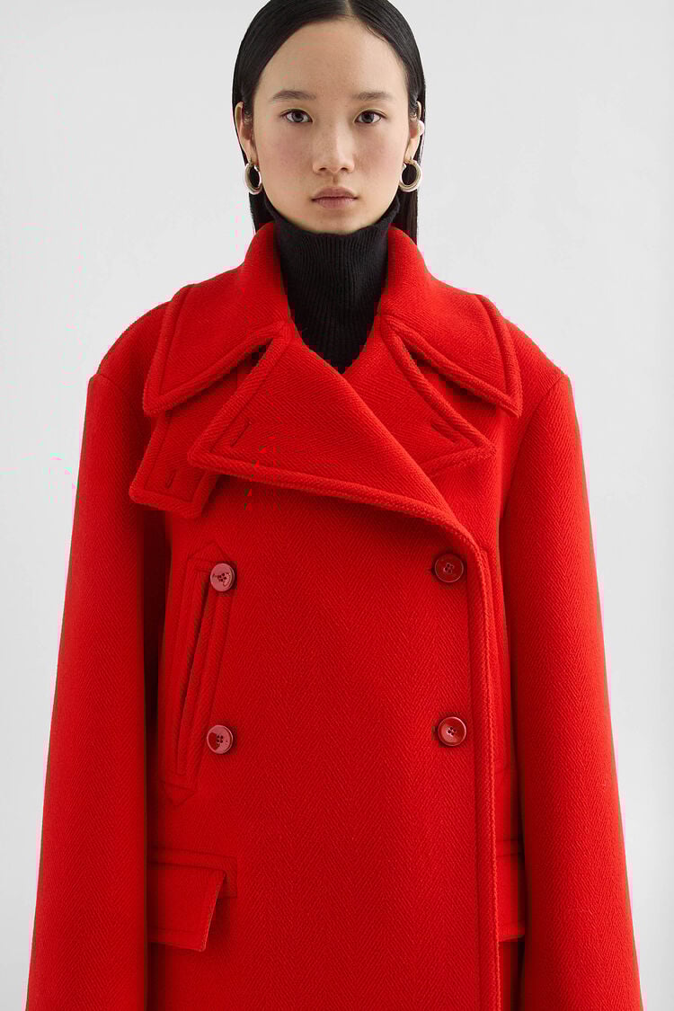 Wool Chevron Coat - Jackets Wool Chevron Coat - Jackets - Image 3
