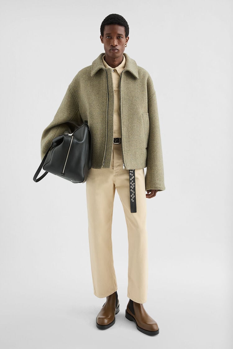 Wool Gabardine Padded Blouson - Jackets Wool Gabardine Padded Blouson - Jackets - Image 1