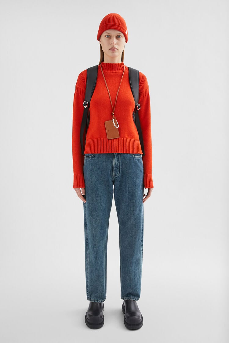Wool Mock-Neck Sweater - Knitwear Wool Mock-Neck Sweater - Knitwear - Image 1
