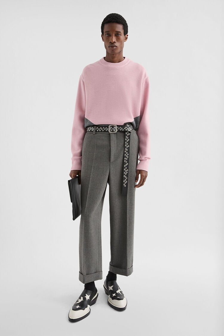 Wool Crew-Neck Sweater - Sweaters Wool Crew-Neck Sweater - Sweaters - Image 1