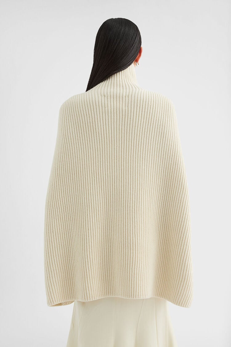 Midweight Wool High-Neck Cape - Sweaters Midweight Wool High-Neck Cape - Sweaters - Image 4