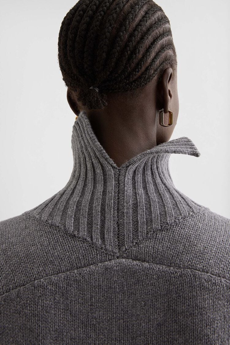 Cashmere Blend High-Neck Sweater - Sweaters Cashmere Blend High-Neck Sweater - Sweaters - Image 3