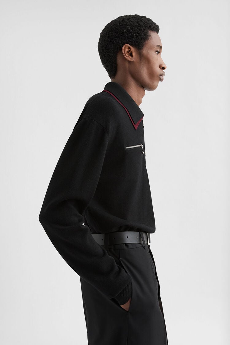 Lightweight Wool Polo Sweater - Sweaters Lightweight Wool Polo Sweater - Sweaters - Image 2