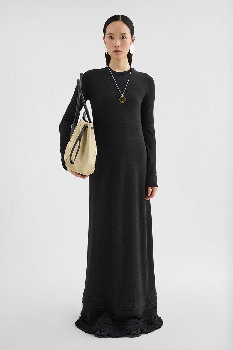 Wool Jersey Ruffle Dress - Dresses Wool Jersey Ruffle Dress - Dresses - Image 1