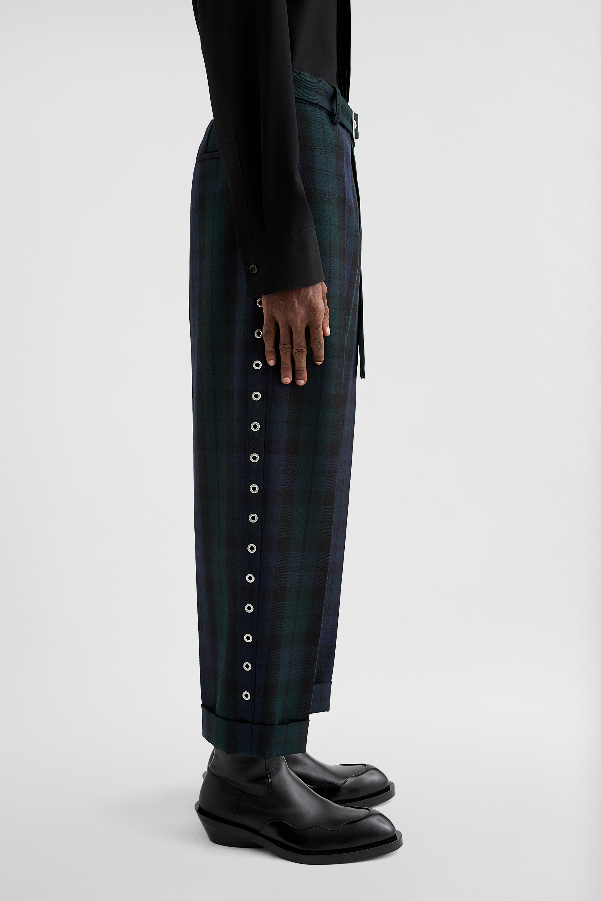 Wool Belted Trousers - Trousers - Image 3