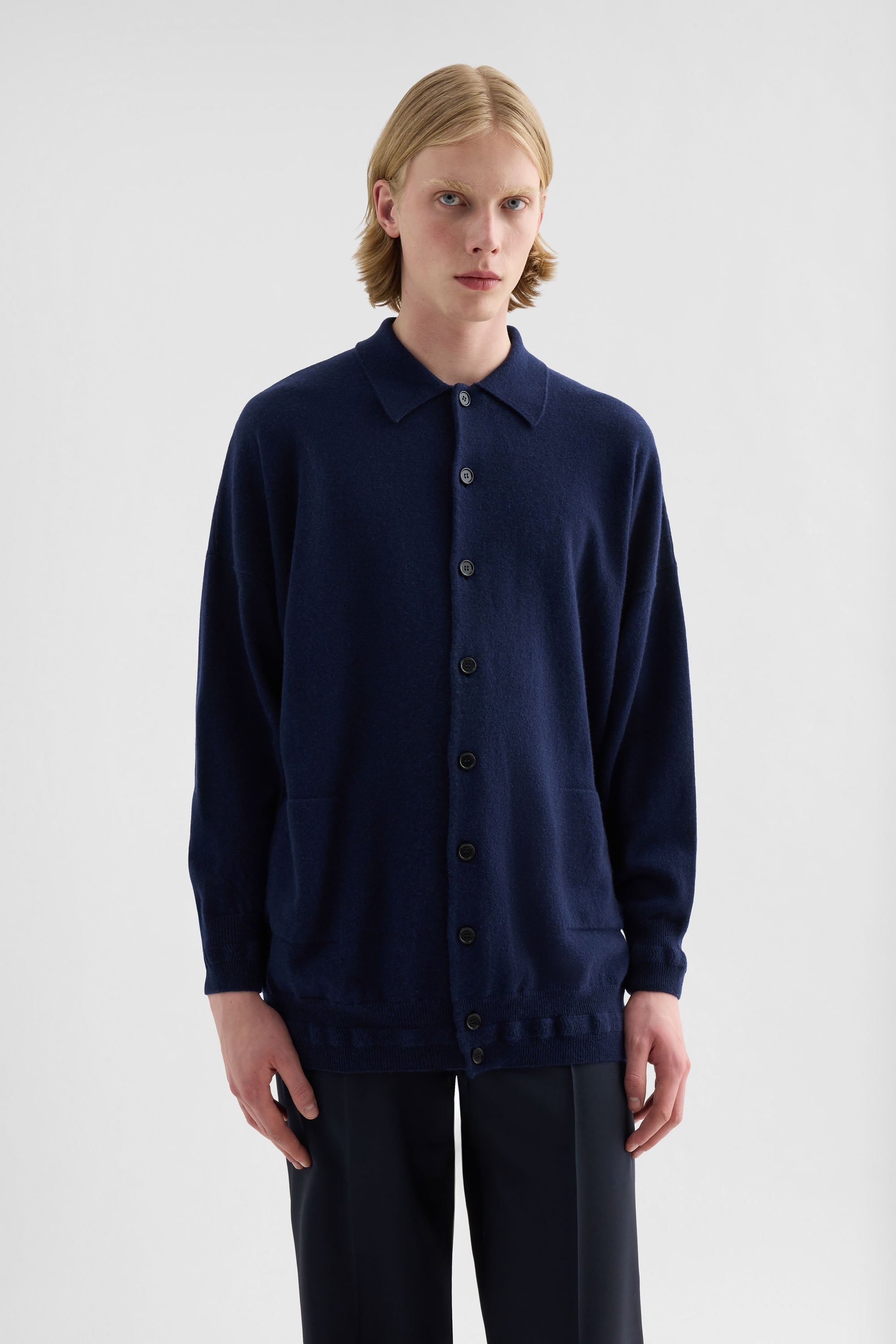 Cashmere Polo Cardigan for Man | Jil Sander Official Online Store