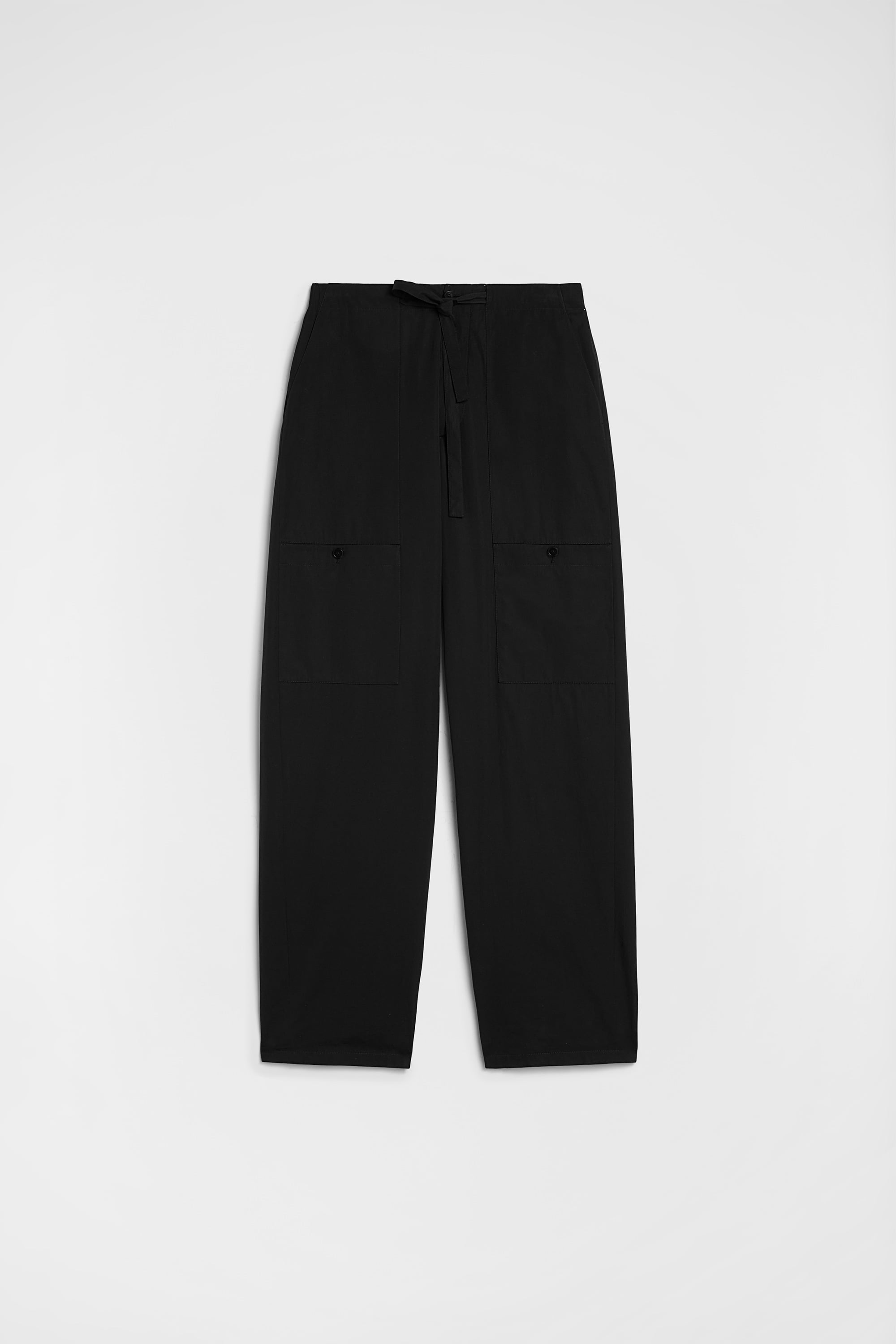 マ*き様 JIL SANDER cargo trousers 46 BLACK Jil Sander - Straight-Leg Belted Satin Cargo Trousers - Black Jil