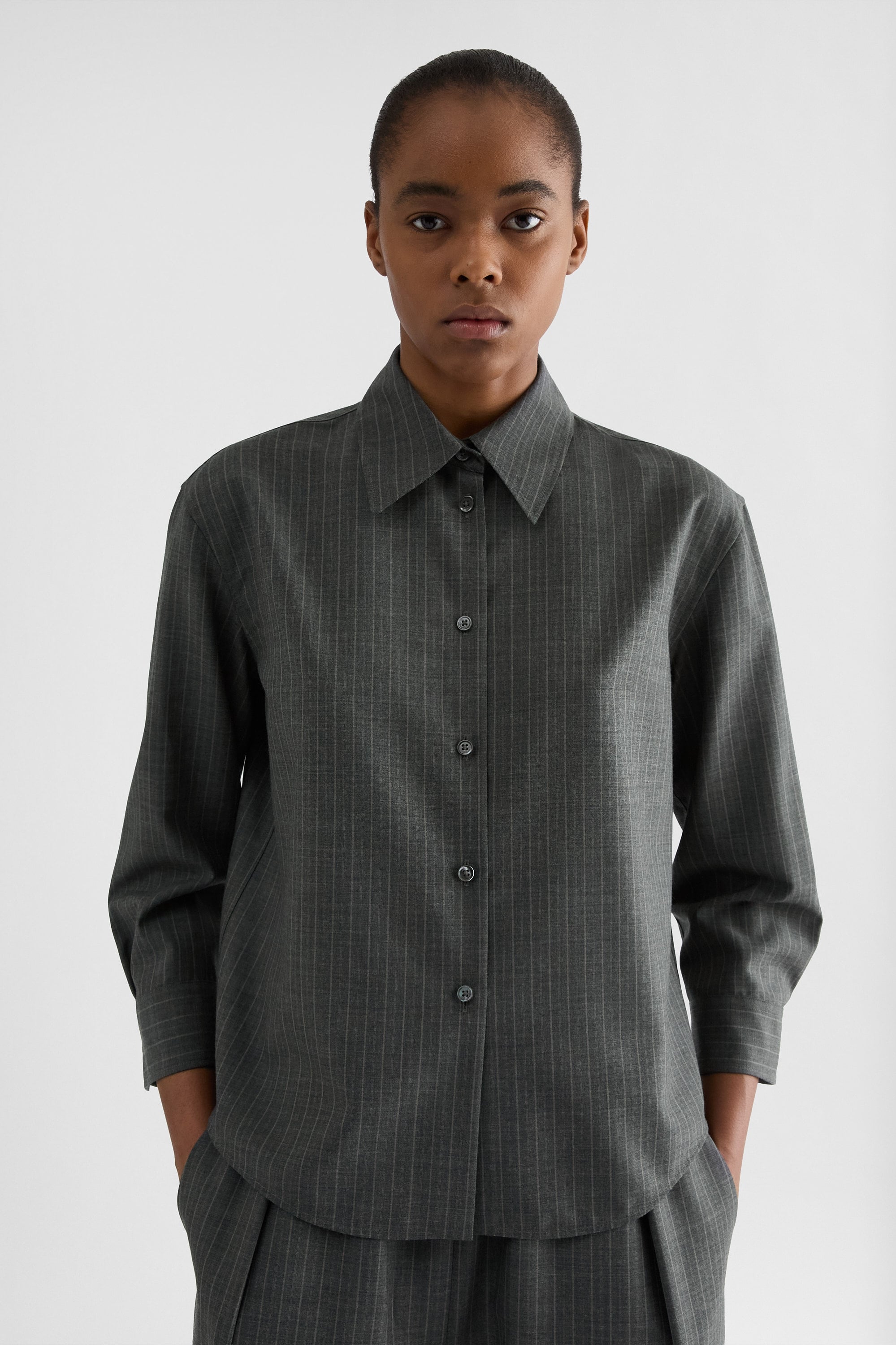 Wool Pinstripe Shirt 2