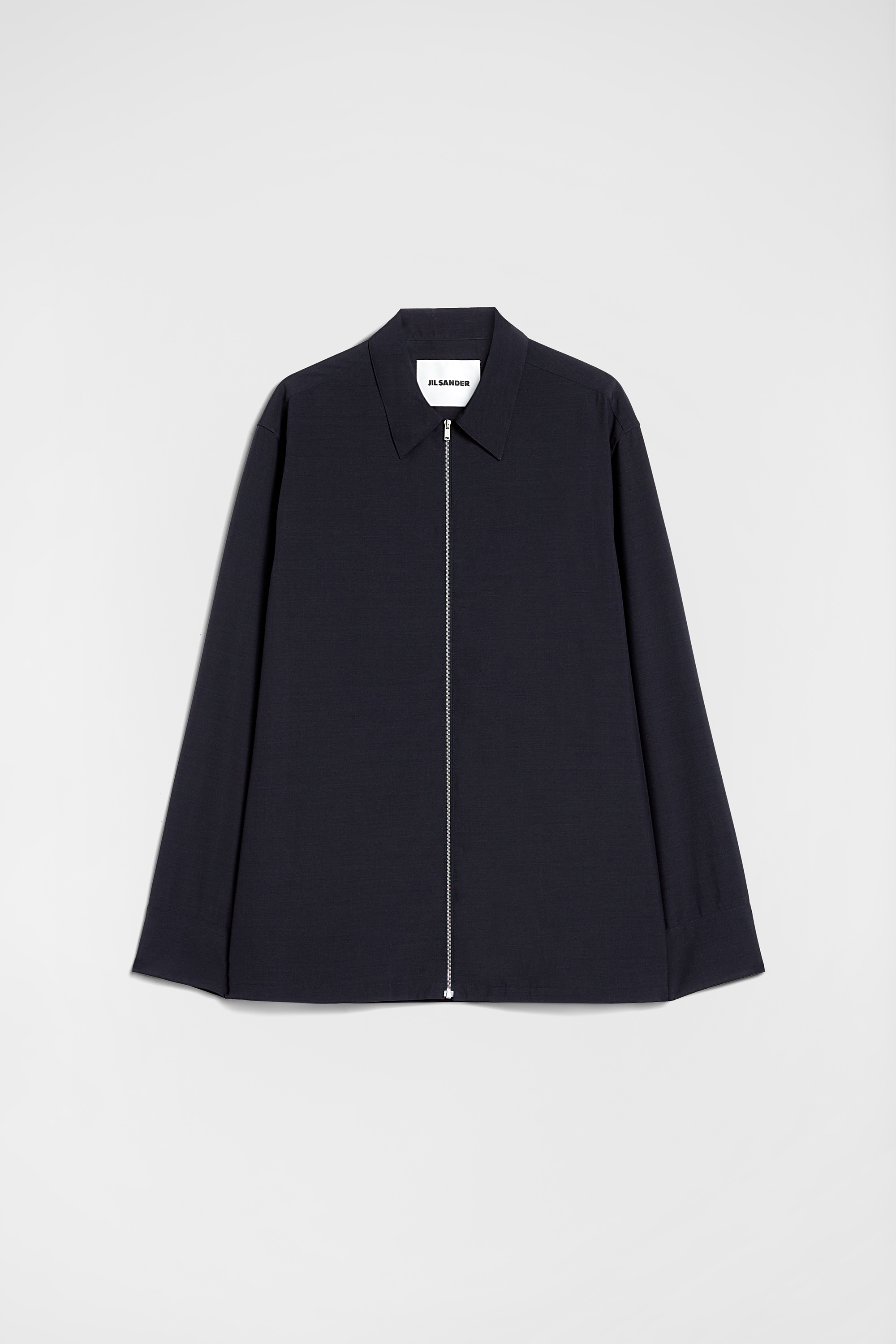 Wool Poplin Zip-Up Shirt Man | Jil Sander Official Online Store