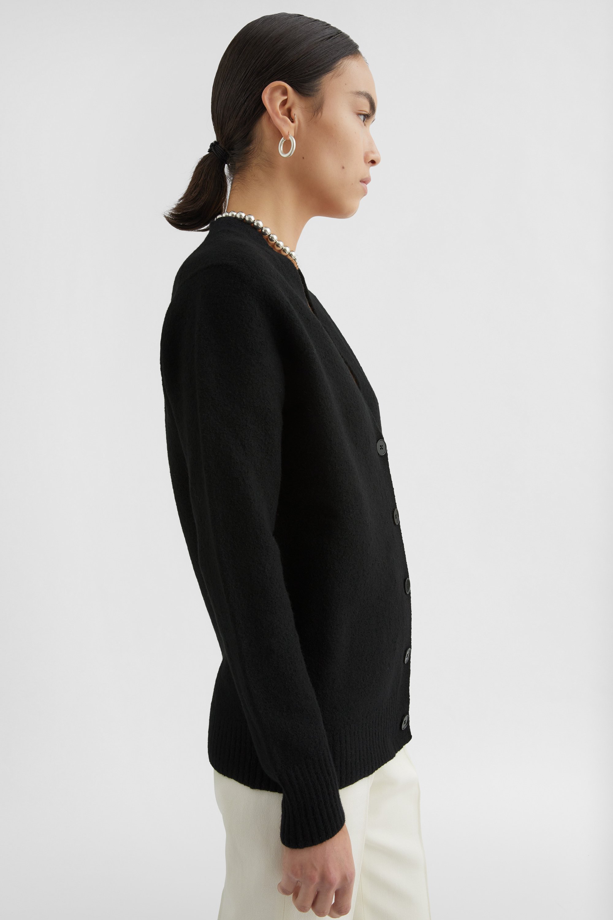 Lightweight Wool V-Neck Cardigan - Cardigans - Image 2