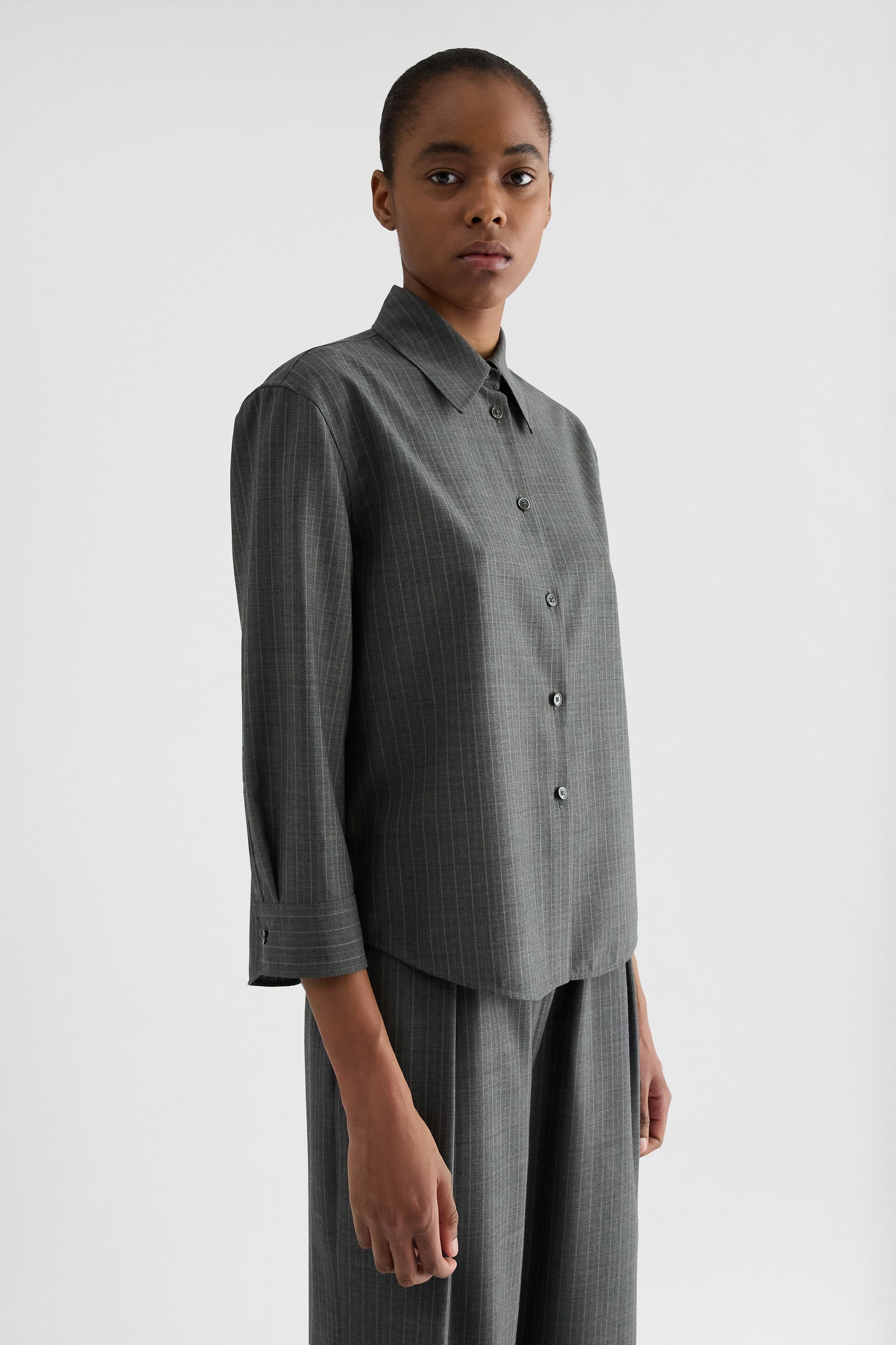 Wool Pinstripe Shirt 3