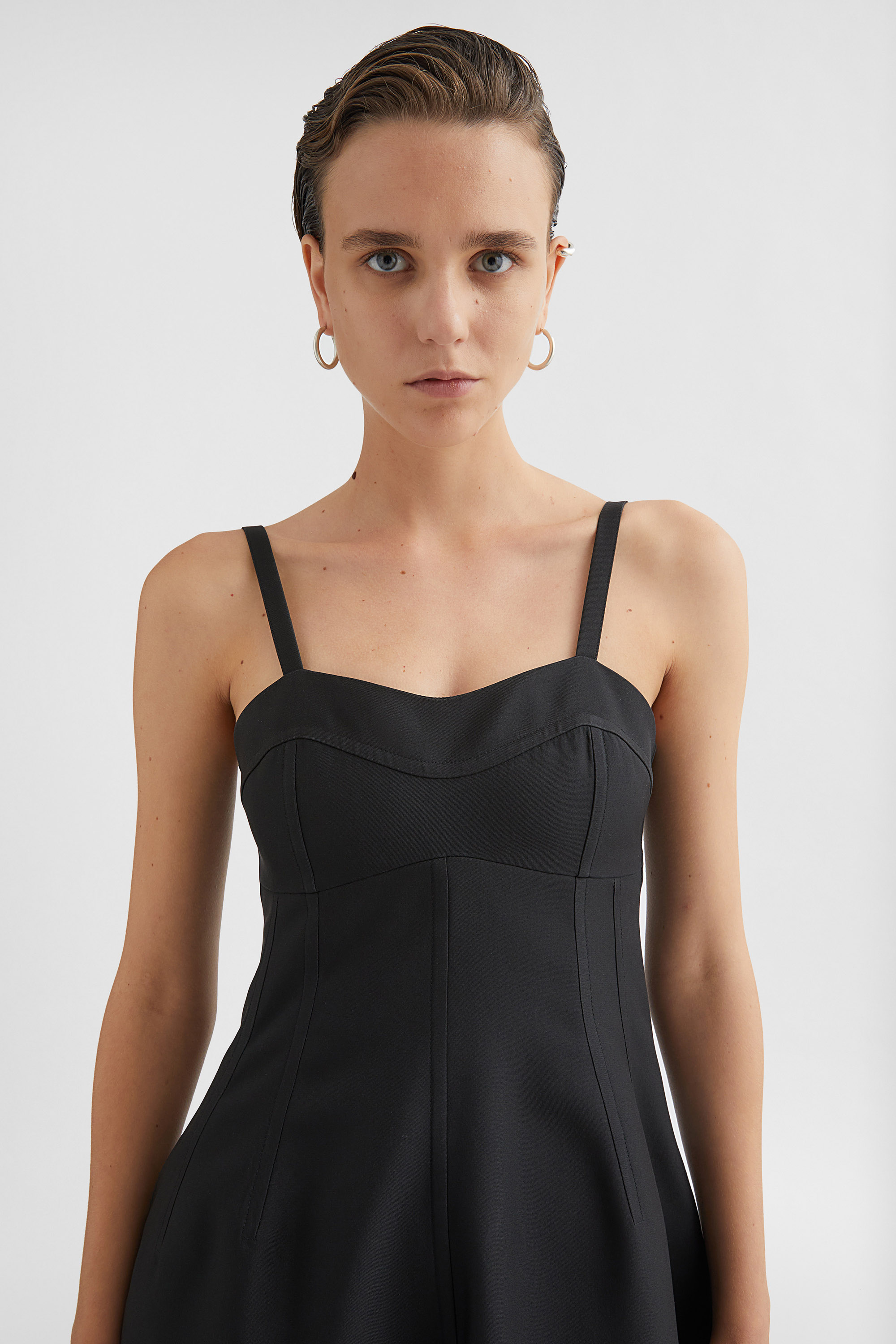 Technical  Gabardine Bustier Dress 3